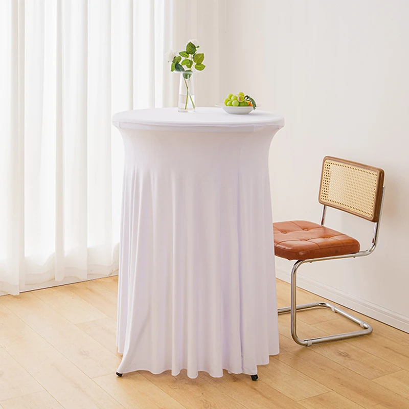 Exclusive cross-border supply of sun skirt table covers, round cocktail skirt table covers, banquet bar round elastic covers