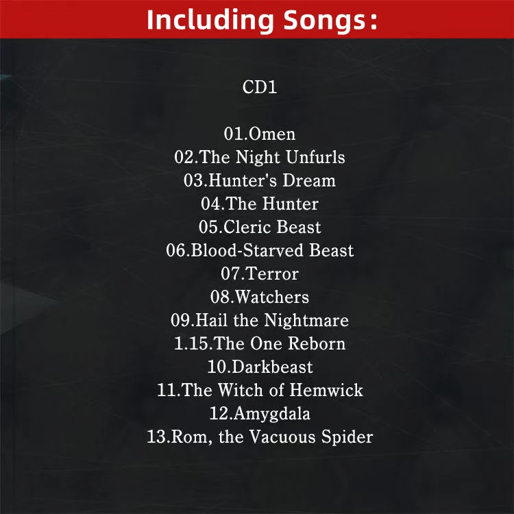 게임 Bloodborne Yuka Kitamura 음악 CD Greatest Hits OST 앨범 2pcs 음악 레코드 코스프레 워크맨 자동차 사운드 트랙 박스 파티 음악