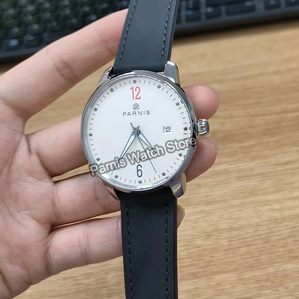 Parnis 42mm Sapphire Crystal NH35 Automatic Men's Watch Beige Color Dial Stainless Steel Case 2025 Year