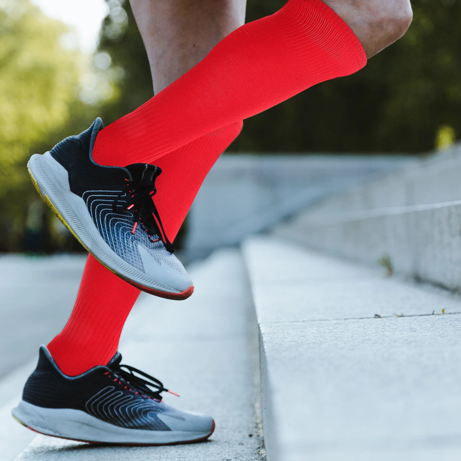 زوج واحد من جوارب كرة القدم الرياضية للركبة عالية الكومة لتشغيل كرة القدم والبيسبول والرياضات الخارجية المريحة المرنة #1