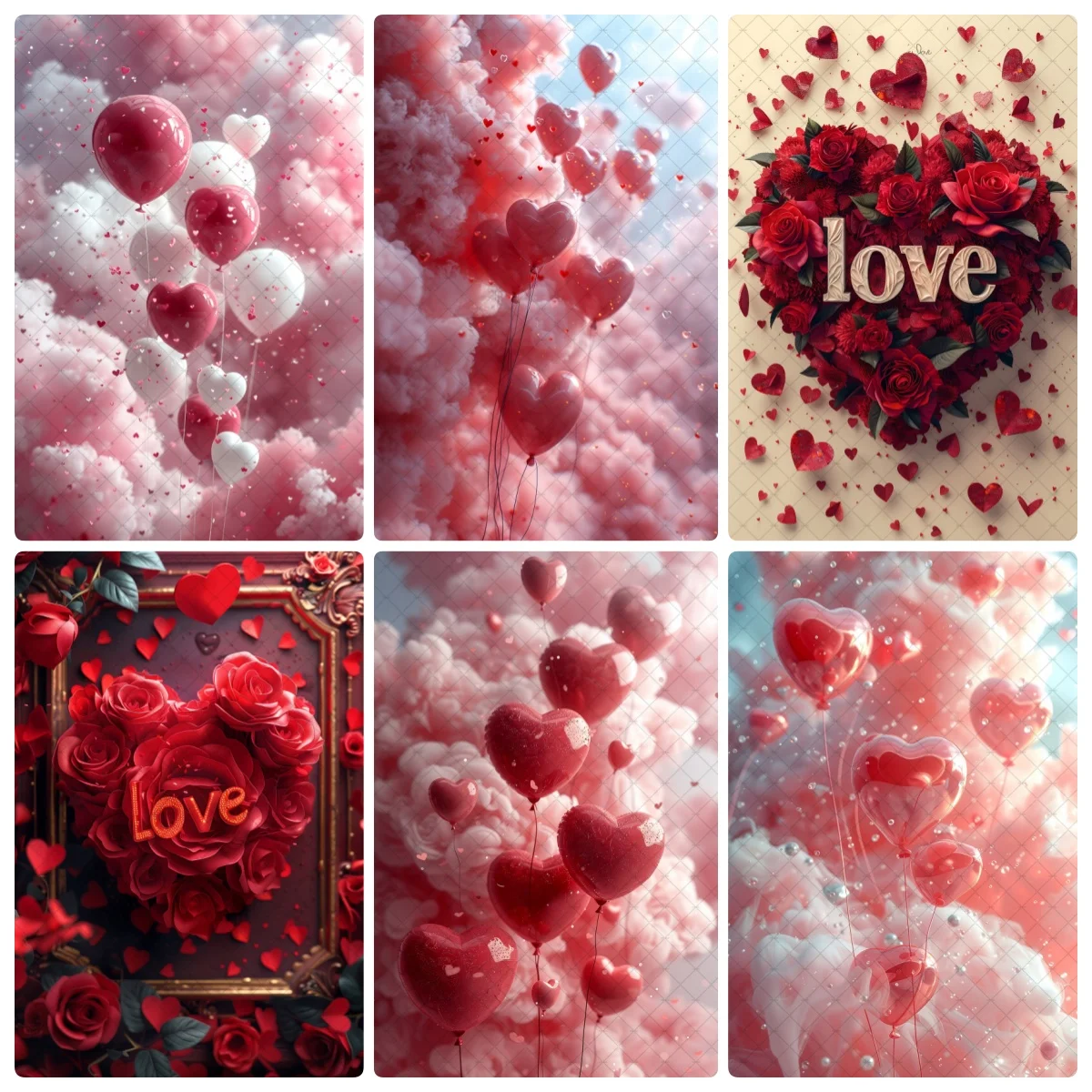 

Valentine's Day Photography Background for Girl Woman Art Photo Backdrop Pink Floral Balloons Interior Photobooth Banner Props