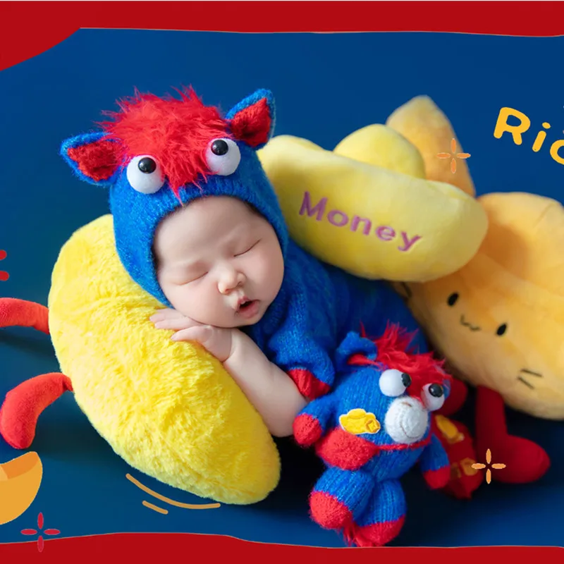 ❤️Newborn Photography Clothing Hat+Jumpsuit+Doll 3Pcs/set Baby Photo Props Accessories Studio Shoot Clothes Outfits Fotografia