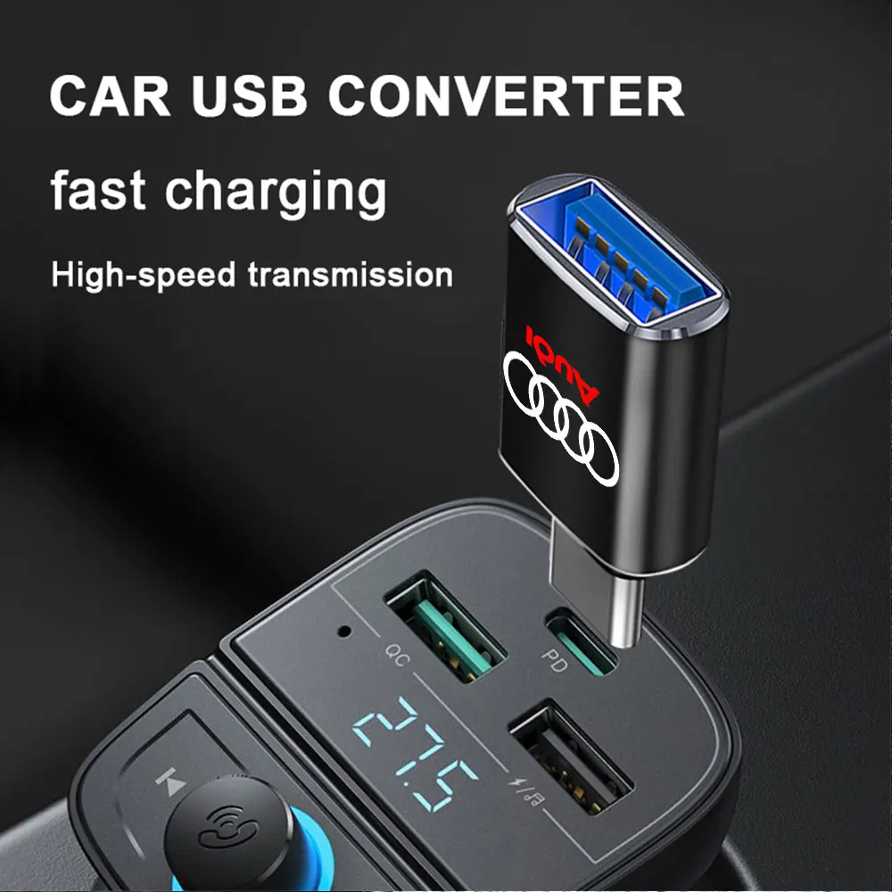 1/2PC Car Usb Type C Cable Converter Charging Adapter Center Cover For Audi Sline A4 Q5 S Quattro RS RS3 B5 B8 R8 8V S2 S3 8P S5 - view 2