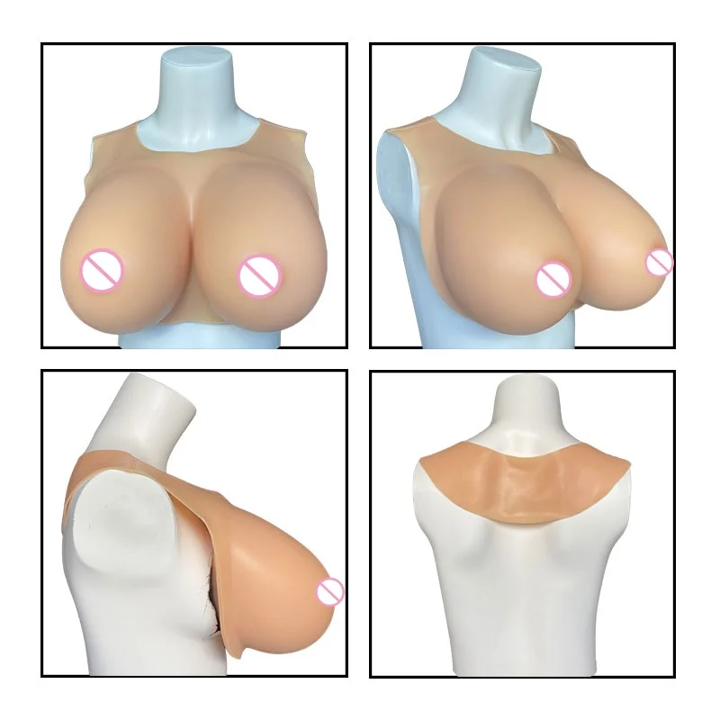 Silicone Breast Forms for Transgender Crossdresser Drag Queen Cosplay - Huge Fake Boobs Plump Soft Shake Tight Fit
