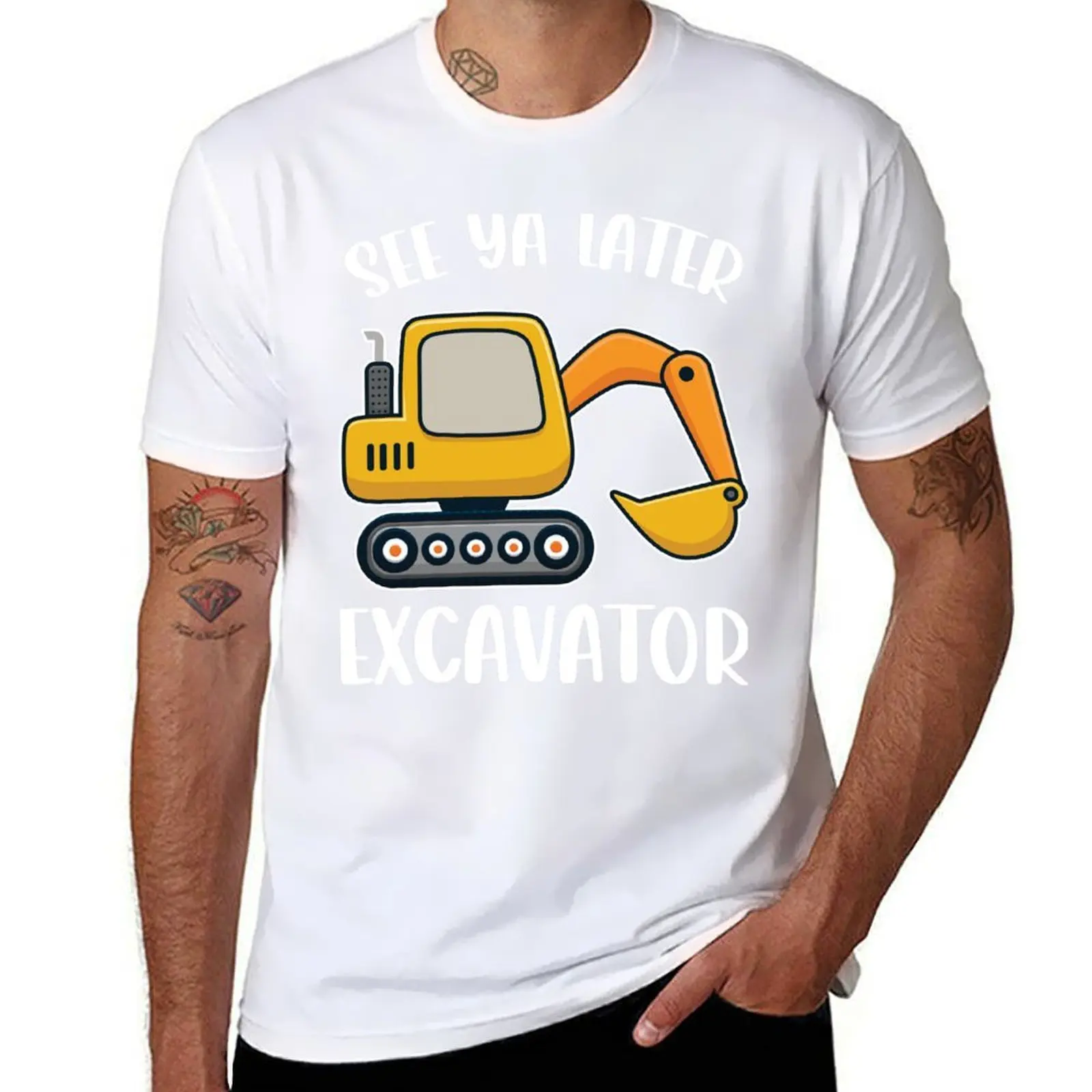 

See Ya Later Excavator Funny Construction Toddler Boy Kids T-Shirt man t shirt summer cotton t shirt pack T-Shirt