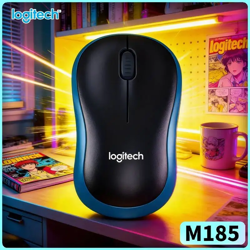 Logitech M185 Swift-Track Mouse 10m Range 3 Buttons Easy Navigation 12-Month Battery Power-Saving Desktop Notebook Tool