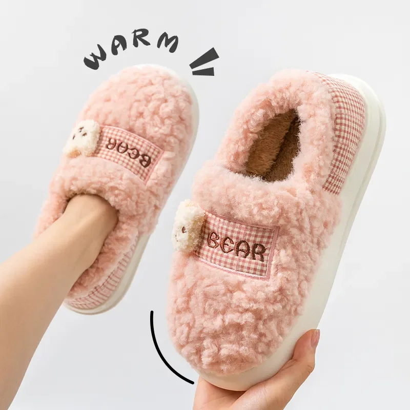 Winter Cotton Slippers for WOMEN\'S Home Wear, Extra Thick and Warm, Simple and Cute Couple Cotton Shoesmtx2224