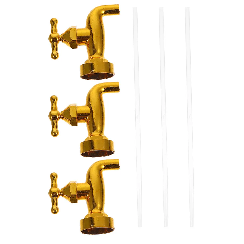 3 Sets Faucet Fountain Decor for Home Courtyard Delicate Spigot Floating Water Tap Feature Decorative Invisible Craft