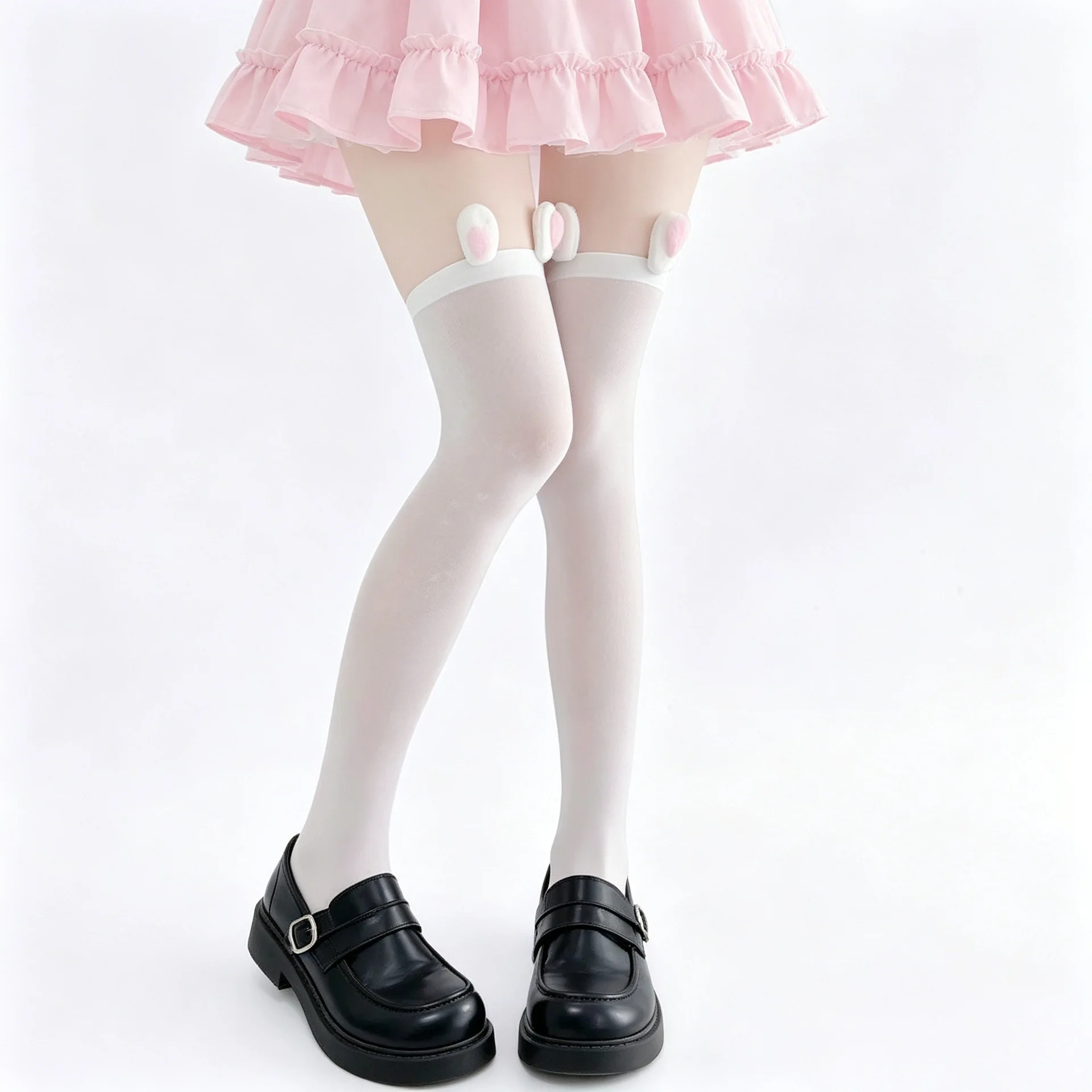Kawaii Hasenohren-Overknee-Socken mit Katzen- und Hasenohren für Frauen und Teenager, japanische Anime-Overknee-Strümpfe
