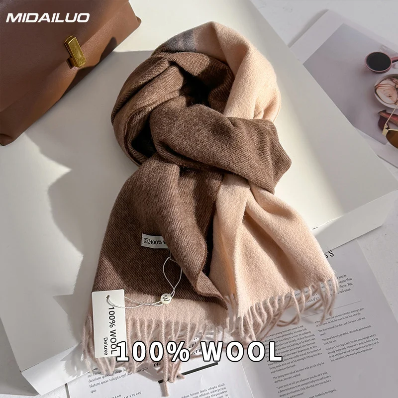 

Шарф из 100% шерсти, 70,87*12,6 дюймов, зимний ветрозащитный термошарф, элегантный и модный, неэластичный, многофункциональный для O