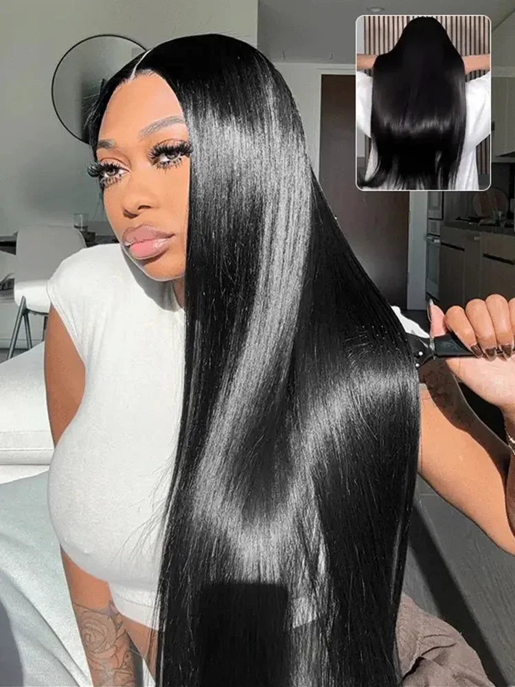 13x6 360 Hd Lace Front Human Hair Wigs For Black Women 250 Density Bone Straight Hd Transparent 13x4 Brazilian Lace Frontal Wig