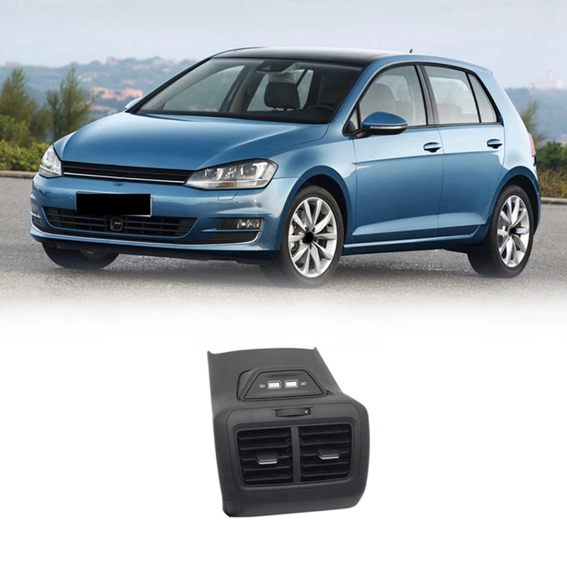 Car Rear Air Vent Outlet With Double Charger Center Armrest USB Charging Adapter Cable For Vw Golf 7 MK7 7.5 5GG864298B