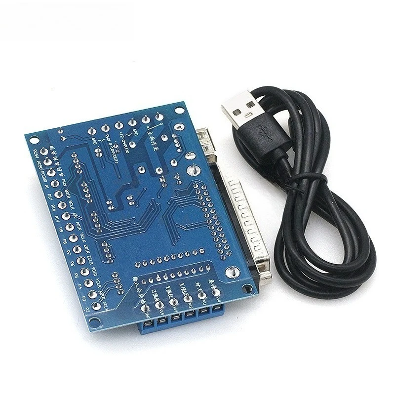 5 Axis CNC MACH3 Interface Board with Optocoupler Isolation Stepper Motor Driver Controller with USB Cable for Engraving Machine