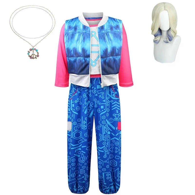 Disfraz de Cosplay de Addison de Zombies 4: Dawn of the Vampires para Niñas, Completo con Peluca, Disfraz de Carnaval, Halloween, Talla L