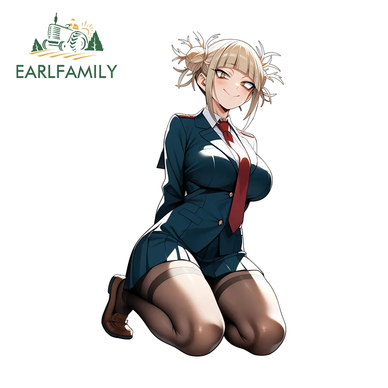 EARLFAMILY Toga Himiko Kneeling Position Car Stickers Personality Rearview Mirror JDM Decals Practice Scratch Proof Car Wrap