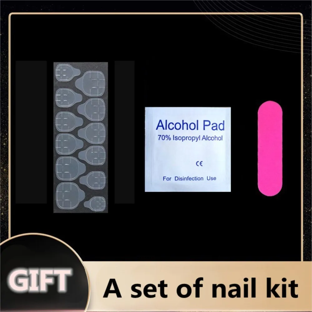 글루가 포함된 자연스러운 프레스온 인조 손톱 DIY 아크릴 가짜 손톱 여성용 짧은 발레리나 관 모양 매니큐어 도구