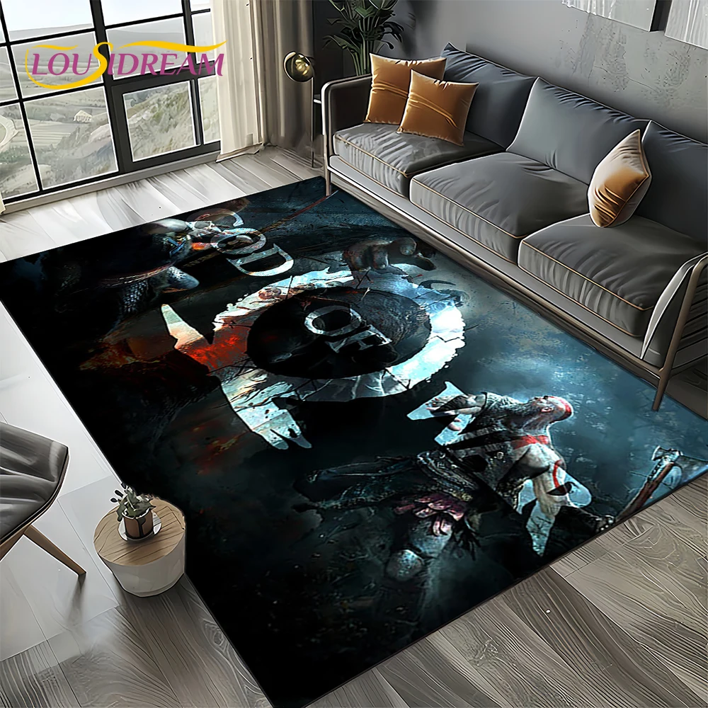 27 Style Kratos God of War Games Cartoon Carpet Rug for Living Room Bedroom Home Sofa Decoration,Kid Area Rug Non-slip Floor Mat