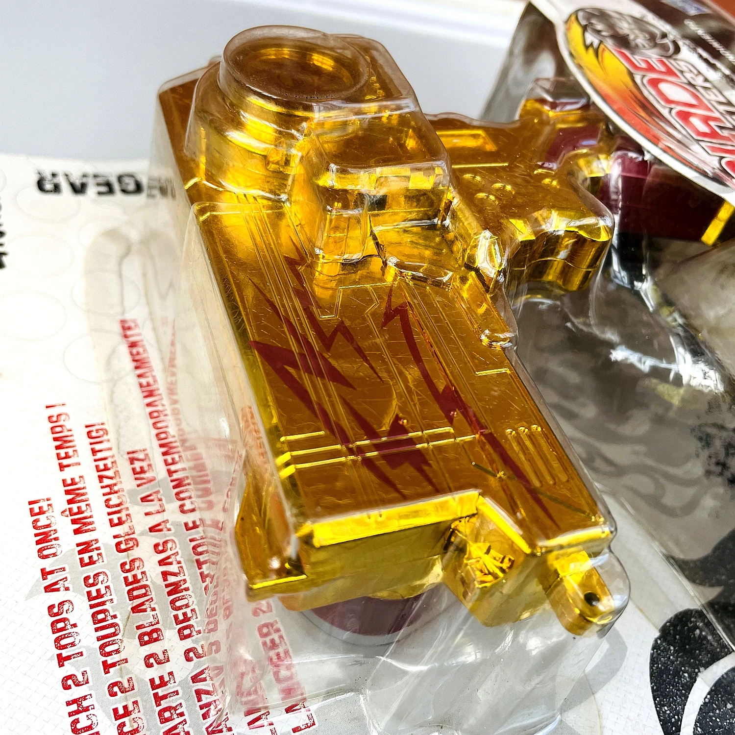 GENUINE Toupie Beys B-206 MFB Metal Masters - Gold Duotron Launcher Gear in original packaging