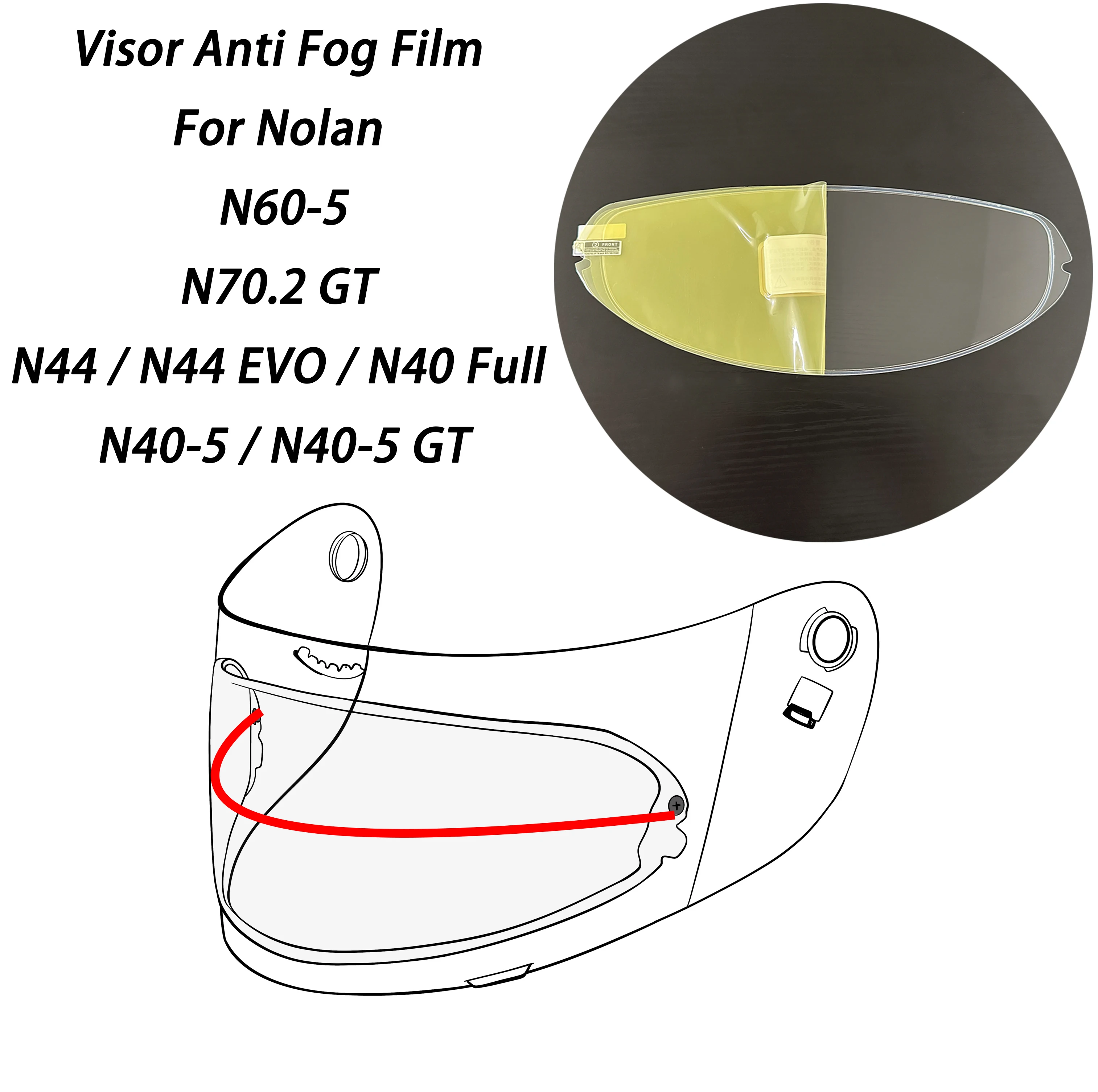 

Нашивка для козырька мотоциклетного шлема для Nolan N60-5 N70.2 GT N44 Evo N40-5 GT/N40, противотуманная пленка с полным козырьком