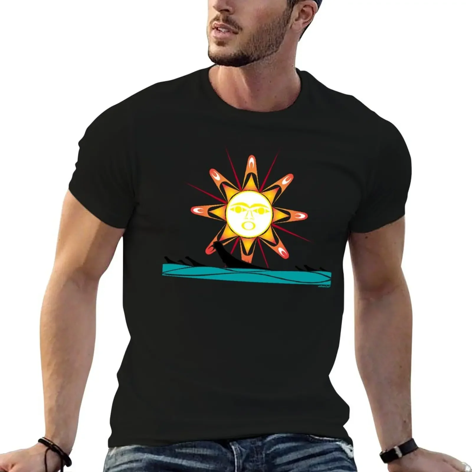 Squaxin's Salish Sun T-Shirt oversized Aesthetic clothing blacks street wear mens shirts graphic tee