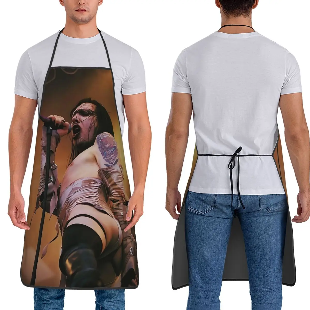 Marilyn Manson Glitch Fan Gift Music  Apron Chef Baking Tablier Sleeveless Bib Kitchen Cleaning Pinafore for Women Men Gardening