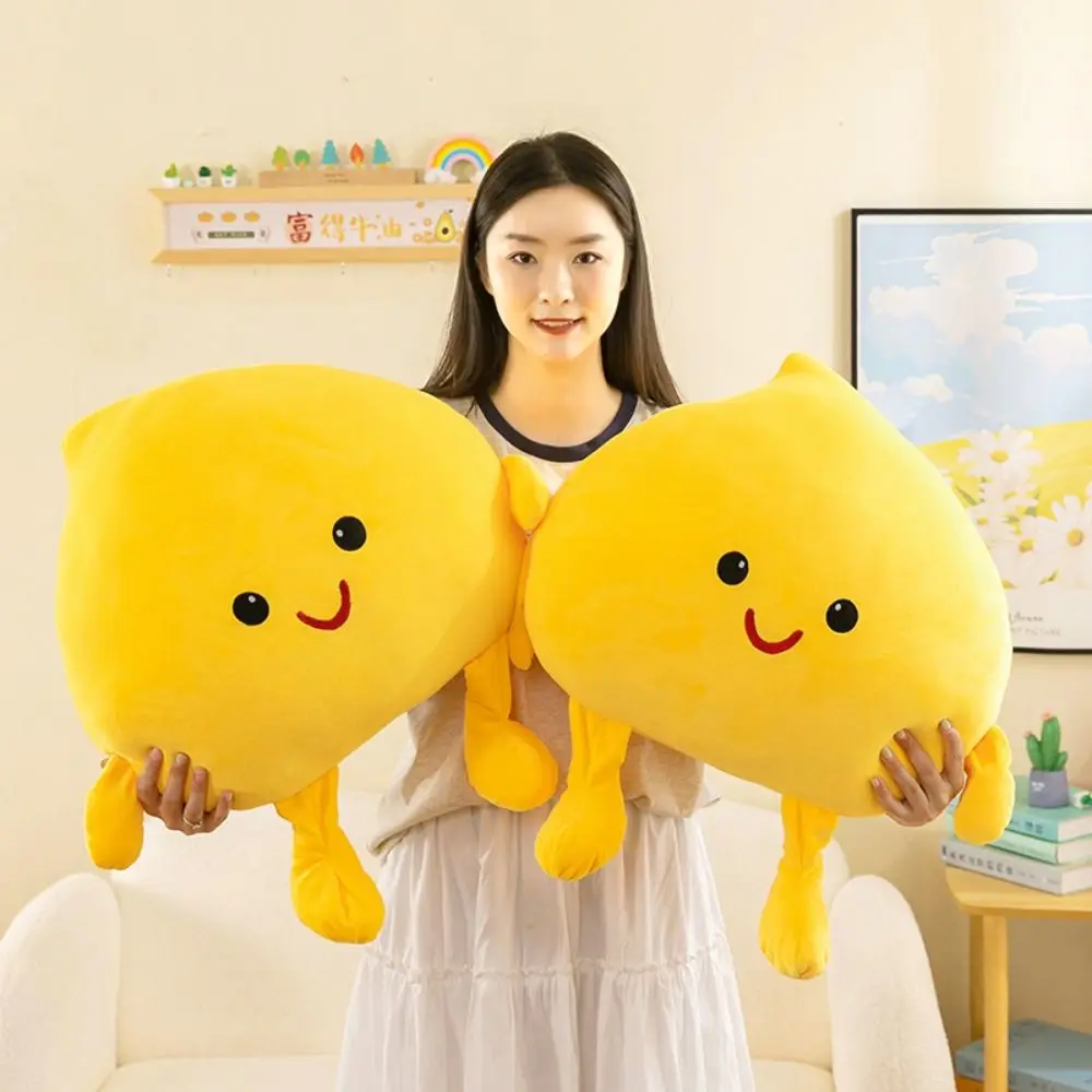 Smile Face Little Spark Man Plush Toys Little Flame Stuffed Cartoon Stuffed Doll Lovely Yellow Little Spark Plush Pillow