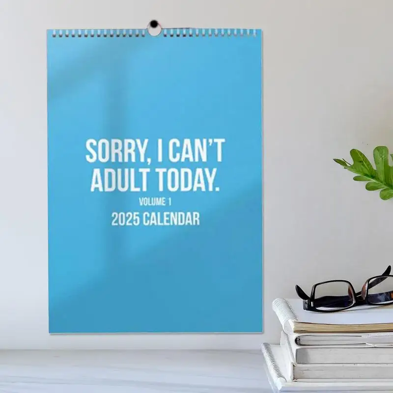 Wall Calendar with Humorous for Adults, Vertical, Mensal, Engraçado, Motivacional, 2025