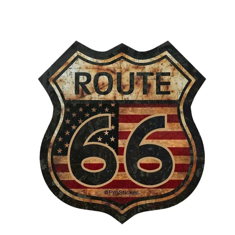 Car Sticker U.S. Route 66 Sign Funny U.S. Highway Sign with All 8 States Stickers Vinyl Ride Road Trip History Sticker,10cm