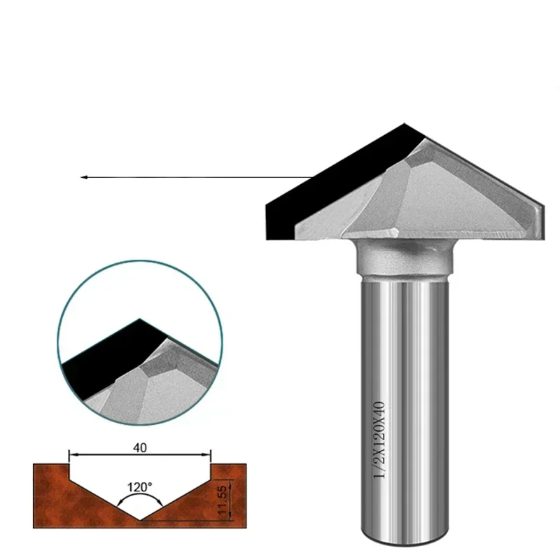 OUIO Diamond Wood Cutters T slot tools V router bit Pcd Cabinet Profile circular arc cutter For Furniture Solid wood plywood