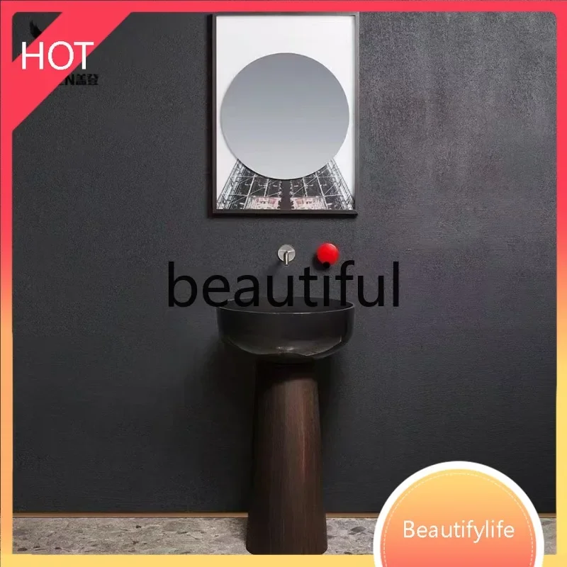 

6239 Modern light luxury transparent resin hotel bathroom table wash face floor column basin