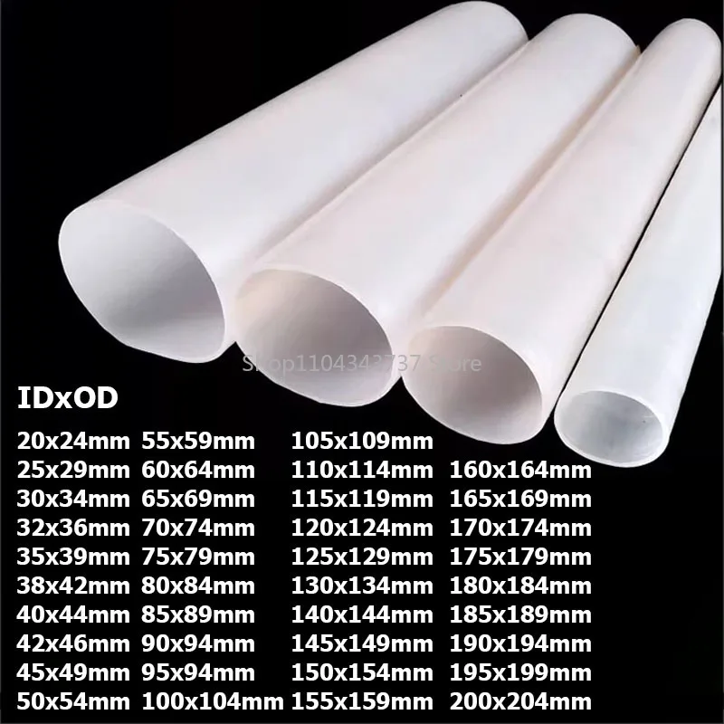 

1/2 Meter ID20-200mm Silicone Hose Rubber Tube Industrial Grade High Temperature Resistant Silicone Fitting Hose Thickness 2mm