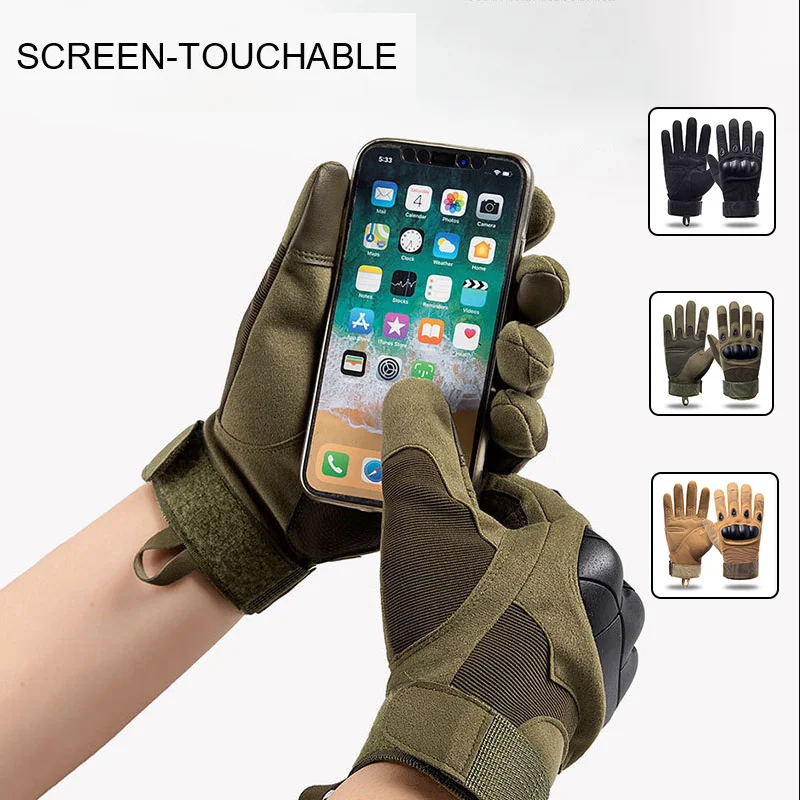 

TouchScreen Tactical Gloves Camouflage Paintball Shooting Airsoft Combat Hunting Shock-proof Full Finger Glove Bicycle Men Women