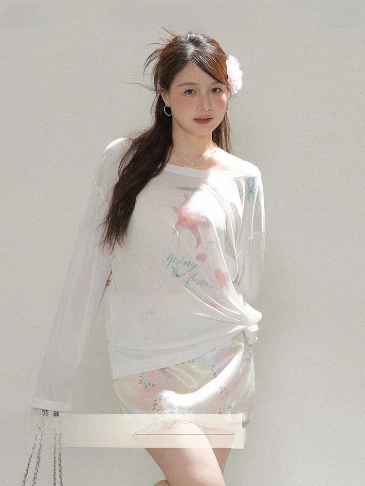 

Heynew, комплект из двух предметов с цветочным принтом больших размеров, сладкий летний ансамбль Vaion, женский корейский комплект из смеси полиэстера