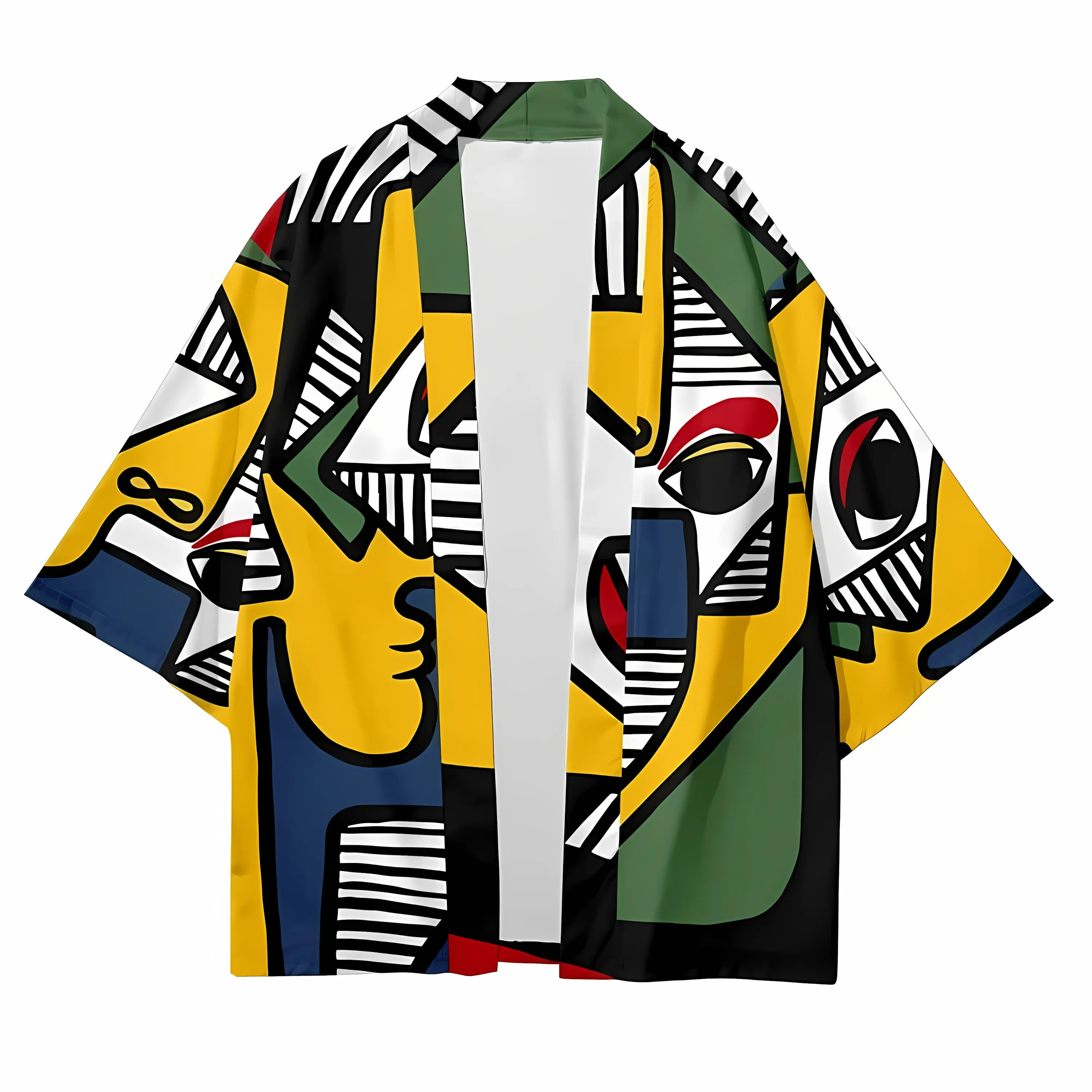 2026 Summer New Men's Kimono with 3D Pattern Print for Street Casual Fashion Comfortable Soft Breathable