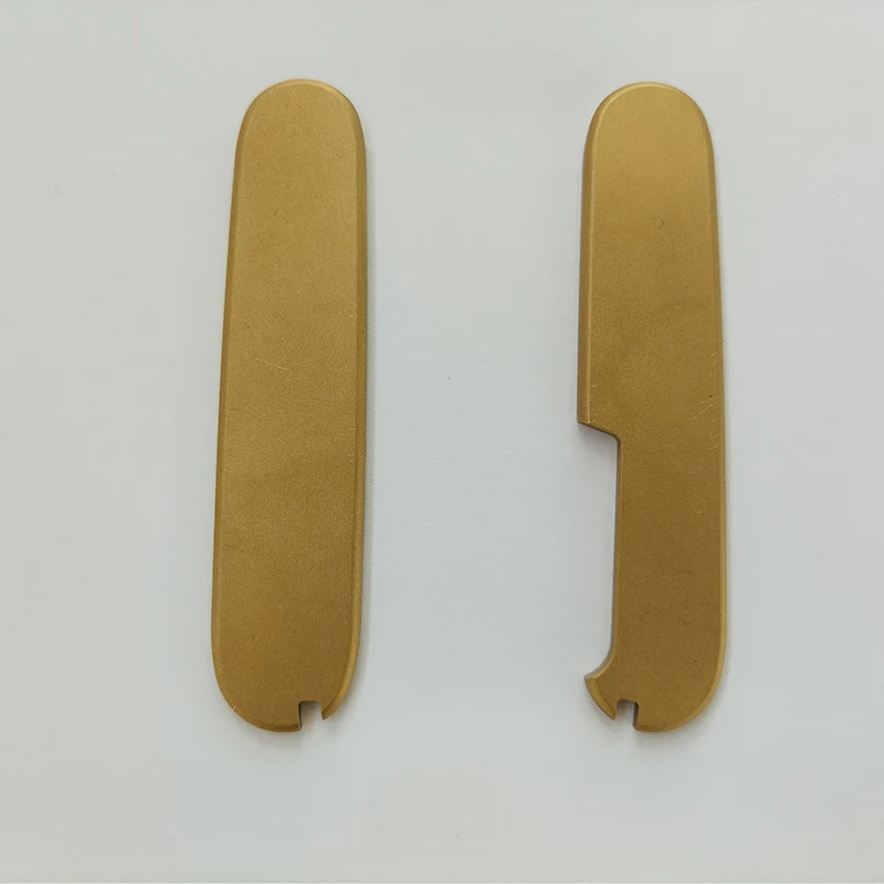 1Pair Brass Material Plane Pattern Knife Handle Scale Patches For 91MM Victorinox Swiss Army Knives WIth Toothpick Tweezer Slots