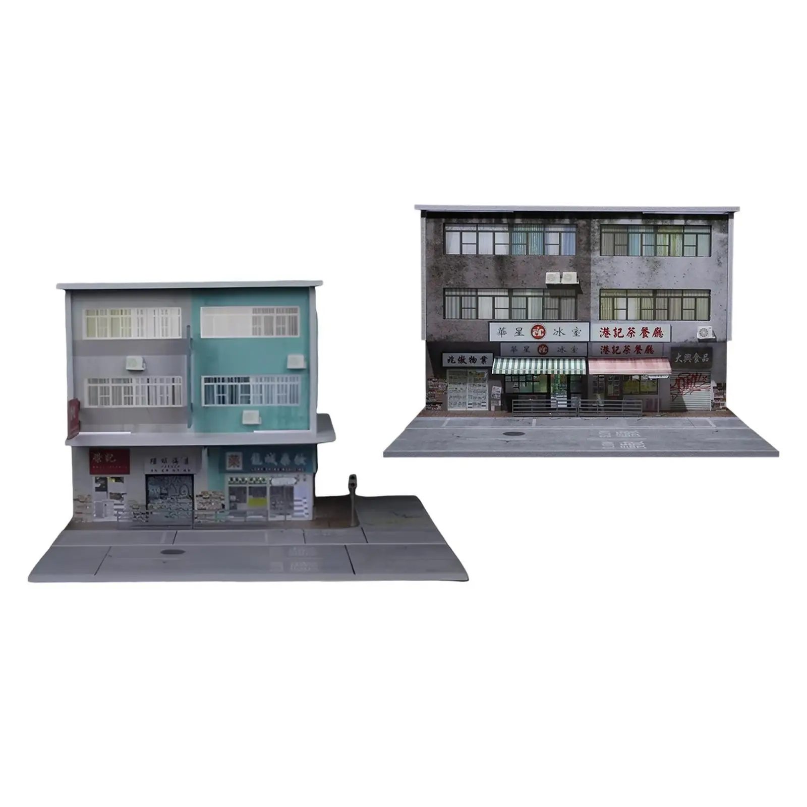 장식 사진 촬영 컬렉션을 위한 조명이 있는 1/64 스케일 디오라마 건물