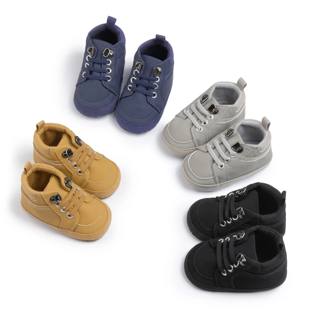 Baby Shoes Boy Newborn Retro Infant Toddler Casual Comfor Cotton Sole Anti-slip PU Leather First Walkers  Substantial Shoes