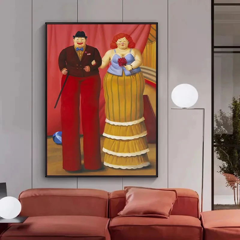 Fernando Botero, arte de pared de circo con mujeres bailando, pintura en lienzo, carteles e impresiones nórdicas, cuadros de pared para decoración de sala de estar