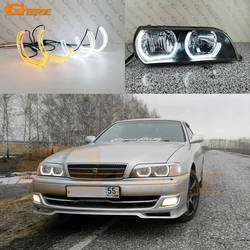 For Toyota Chaser JZX100 Ultra Bright A/W Switchback Day Light Turn Signal DTM Style LED Angel Eyes Halo Rings Kit