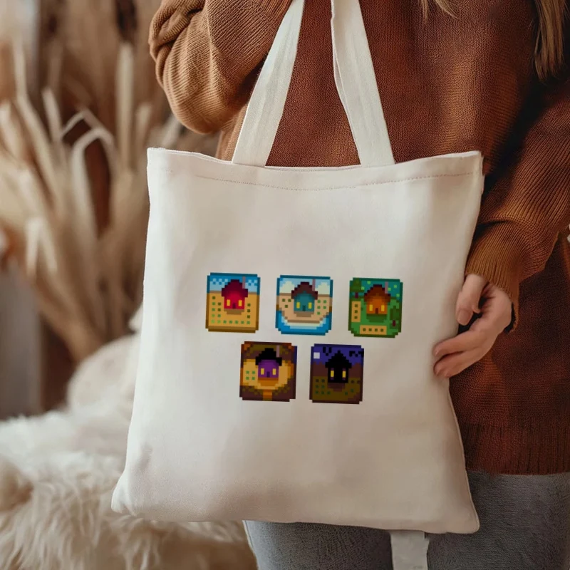 Stardew Valley Farm Pelican Town Game Woman Travel Bag Ladies Shopping Bag Shoulder Bag Portable Foldable Handbag Large-capacity