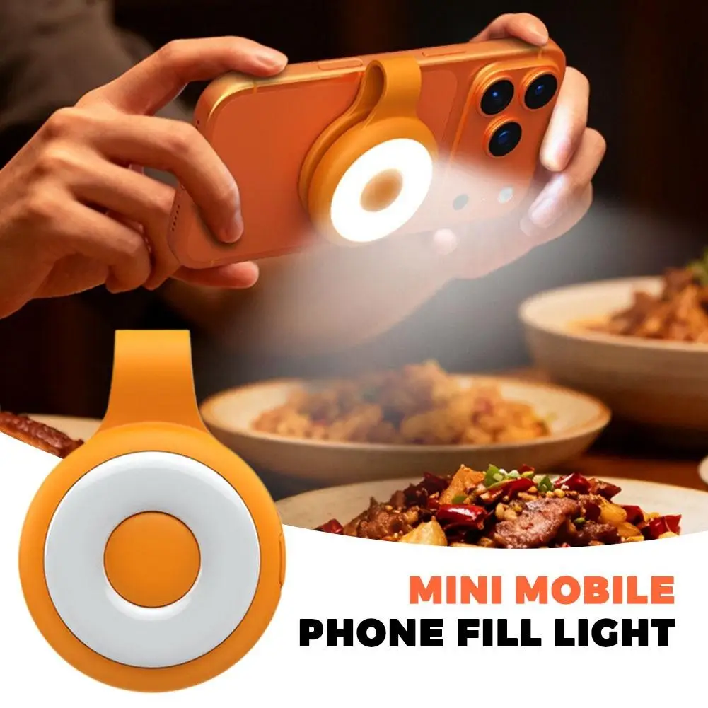 Mini Magnetic Mobile Phone Fill Light Rear Selfie Mirror Photography Assistance Portable Adjustable Tones Fill Light