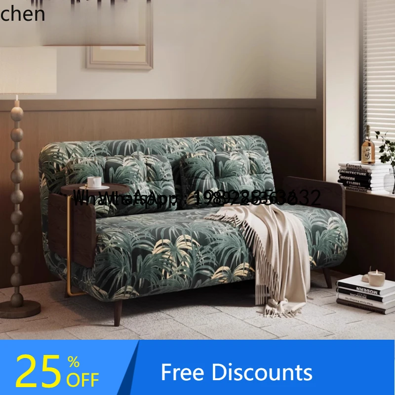 

x1 solid wood folding sofa bed dual-purpose small apartment living room fabric removable and washable sofa home accessories