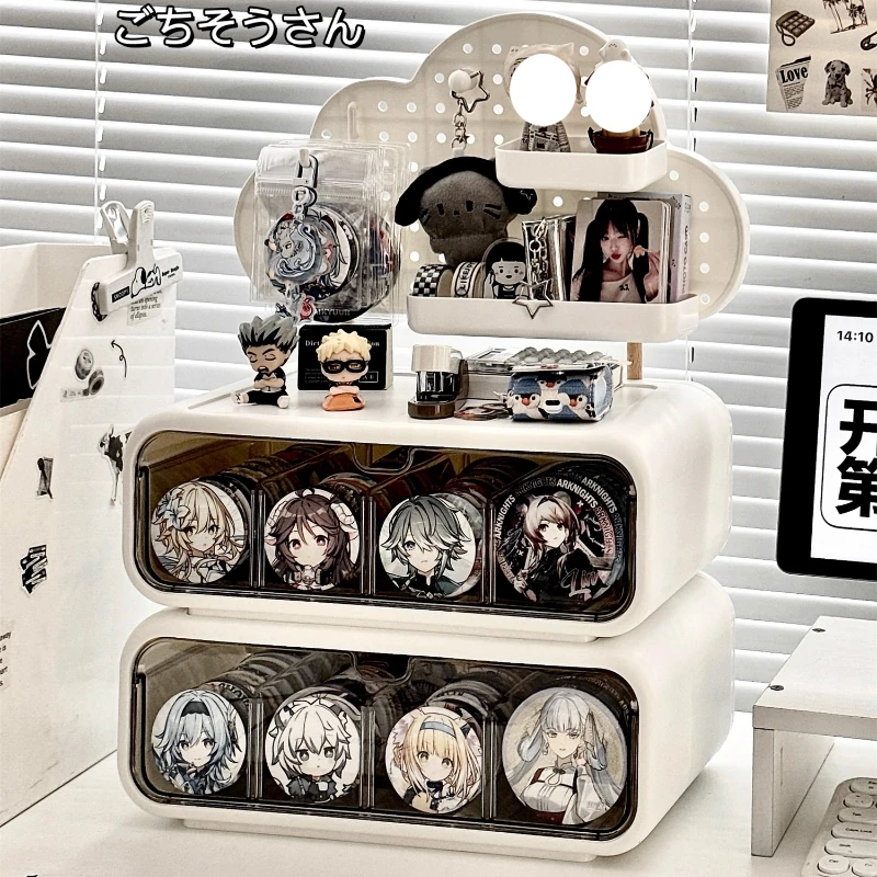 

Cartoon Peripheral Dustproof Badge Storage Box Elegant Drawer-Type Compartmentalized Medal Display Box Anime Peripheral Badgeha