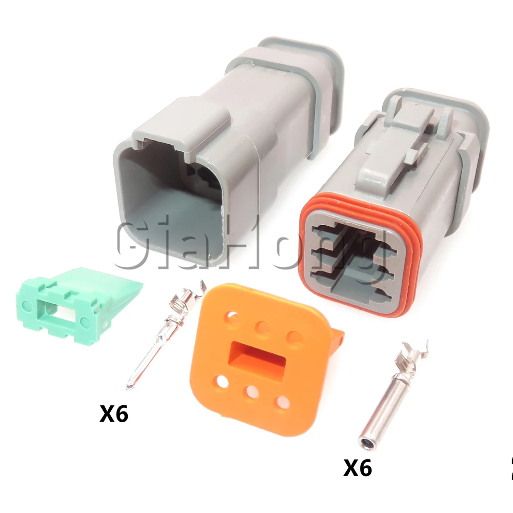 1 Set 6 Ways AC Assembly Auto Parts DT04-6P-E008 DT04-6S-E008 Car Pump Sealed Connector Automotive Wiring Cable Socket