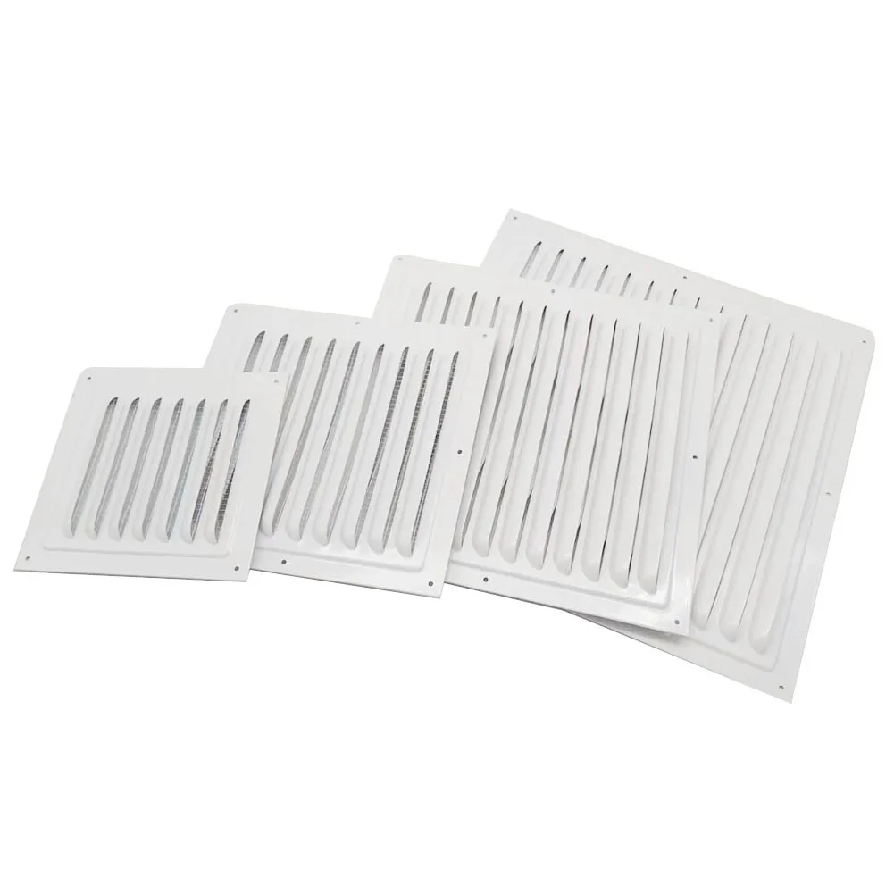 Air Vent Grille Ventilation Cover Metal Window Square Vent Insect Screen Cover Aluminum Alloy Heating Cooling Vents Plate