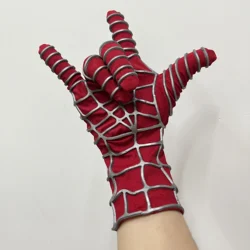A Pair Of First Generation Toby Spider-Man Gloves with Strip Venom Cosplay Gloves Movie Restoration Handmade (One Szie)