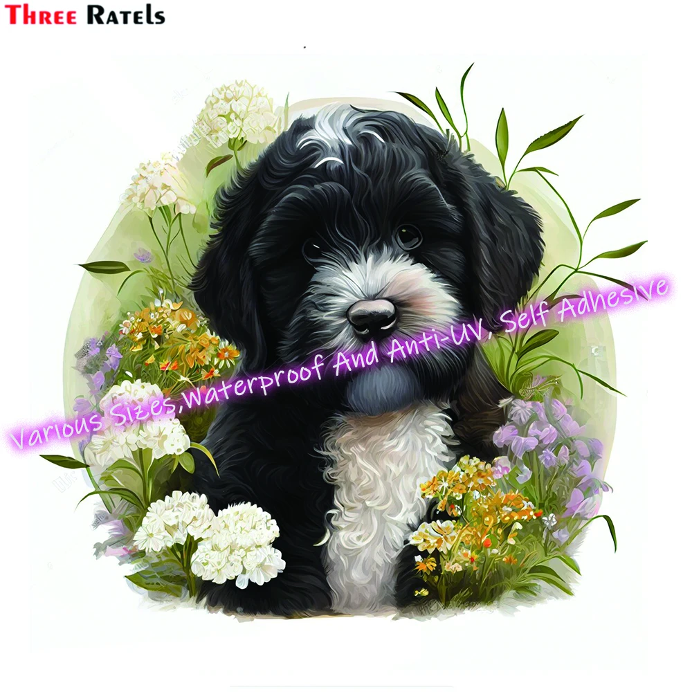Наклейки Three Ratels M145 с португальскими собаками для спальни, настенные и туалетные зеркальные украшения, виниловые водонепроницаемые материалы