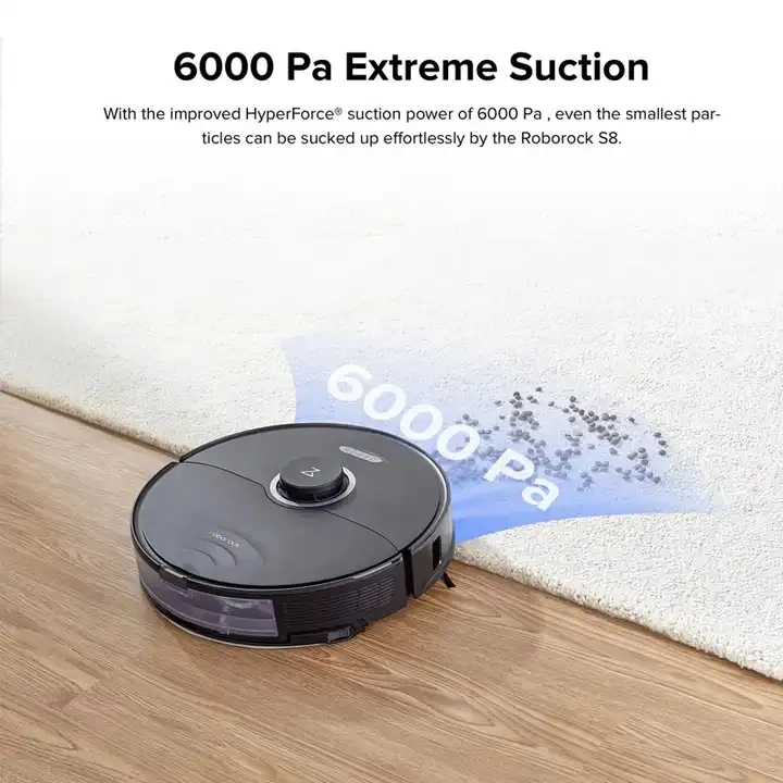 Hot selling Original Roborock S8 EU version Vacuum cleaner Robot with Mop Cleaner DuoRoller Brush 6000Pa Suction