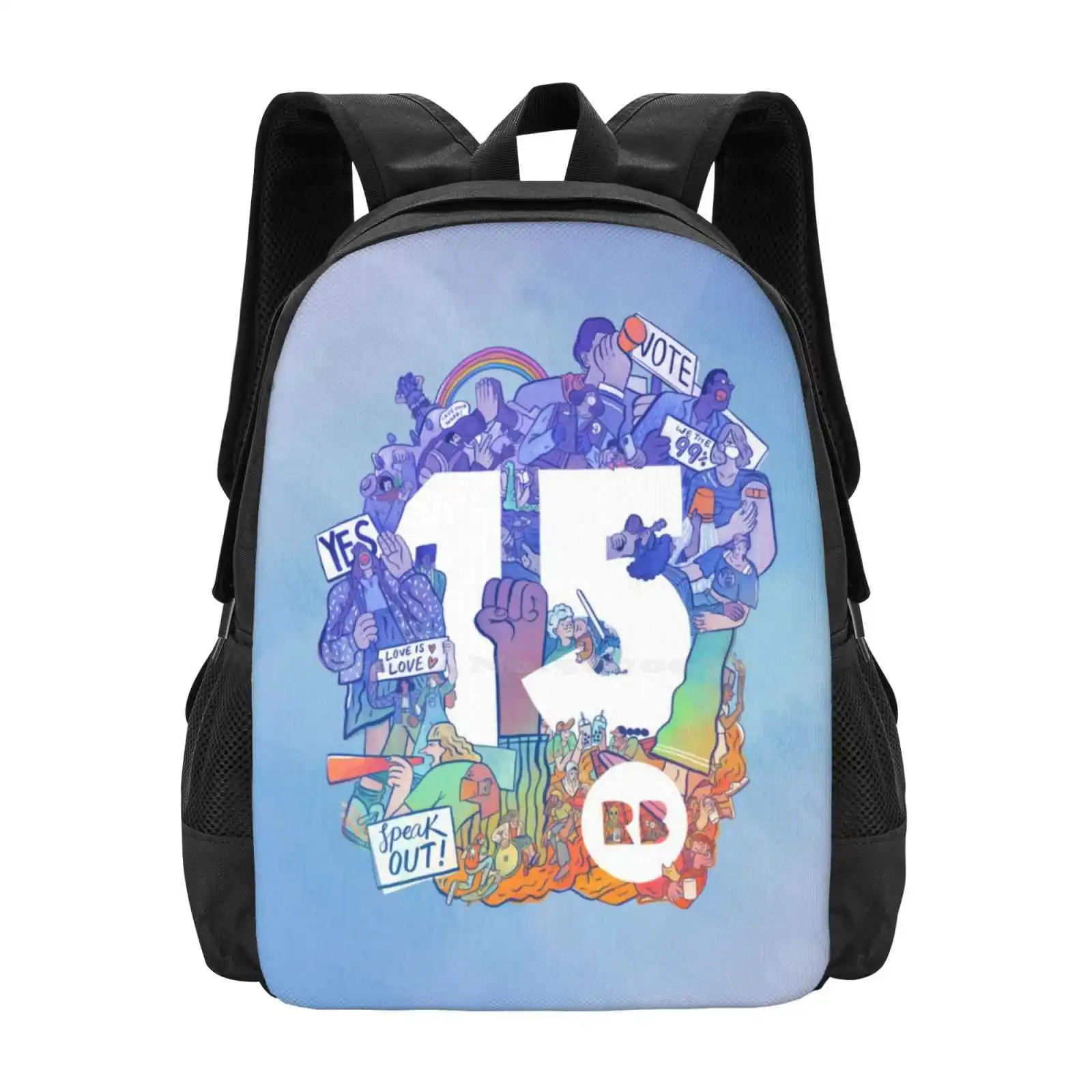 15Th Birthday Artwork Backpacks For School Teenagers Girls Travel Bags