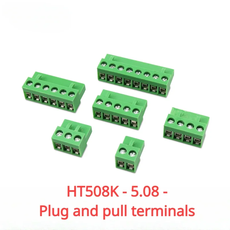 Wire connector HT508K HT5.08 plug-in terminal block HT5.08mm 2/3/4/5/6/8P plug connector